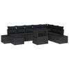 vidaXL Conjunto de Sof&aacute; de Jardim 9 unid. Preto vime PE
