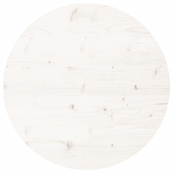 vidaXL Tampo de mesa redondo &Oslash;90x3 cm madeira de pinho maci&ccedil;a branco
