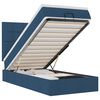 vidaXL Estrutura de cama otomana com colch&atilde;o tecido azul 80x200cm