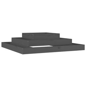 vidaXL Vaso/floreira 110x110x27 cm pinho maci&ccedil;o cinzento
