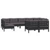 vidaXL 9 pcs conjunto lounge jardim c/ almofad&otilde;es pinho maci&ccedil;o preto
