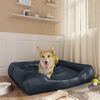 vidaXL Cama para c&atilde;es 80x68x23 cm couro artificial azul-escuro