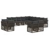vidaXL Conjunto de Sof&aacute; de Jardim 13 unid. Cinzento vime PE