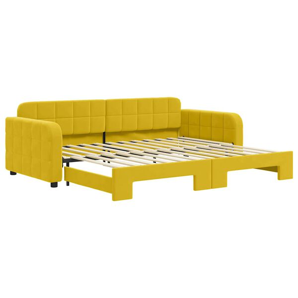 vidaXL Sof&aacute;-cama com gavet&atilde;o 90x200 cm veludo amarelo