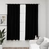 vidaXL Cortinas opacas aspeto linho com ganchos 2 pcs 140x175 cm preto