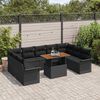 vidaXL Conjunto de Sof&aacute; de Jardim 10 pcs Preto Rattan Sint&eacute;tico