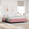 vidaXL Cama Box com colch&atilde;o Rosa 180 x 210 cm tecido