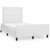 vidaXL Estrutura cama c/ cabeceira 120x200 cm couro artificial branco