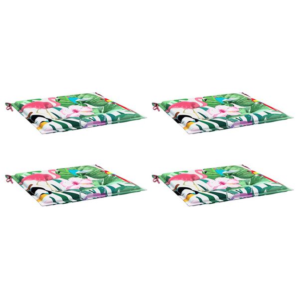 vidaXL Almofad&otilde;es p/ cadeira 4pcs 50x50x4cm tecido multicor