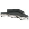 vidaXL 6 pcs conjunto lounge de jardim c/ almofad&otilde;es vime PE cinzento