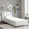 vidaXL Estrutura de cama sem colchão Zadar 90x190 cm couro artificial branco