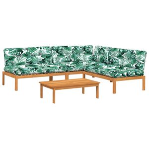 vidaXL 4 pcs m&oacute;veis de paletes p/ jardim c/ almofad&otilde;es ac&aacute;cia maci&ccedil;a