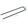 vidaXL Grampos para relva artificial em forma de U 50 pcs ferro