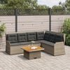 vidaXL 5 pcs conjunto lounge de jardim c/ almofadões vime PE cinzento
