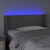 vidaXL Cabeceira cama c/ LED 93x16x78/88 cm couro artificial cinzento