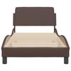 vidaXL Estrutura de cama Dover couro artificial 90x190 cm castanho