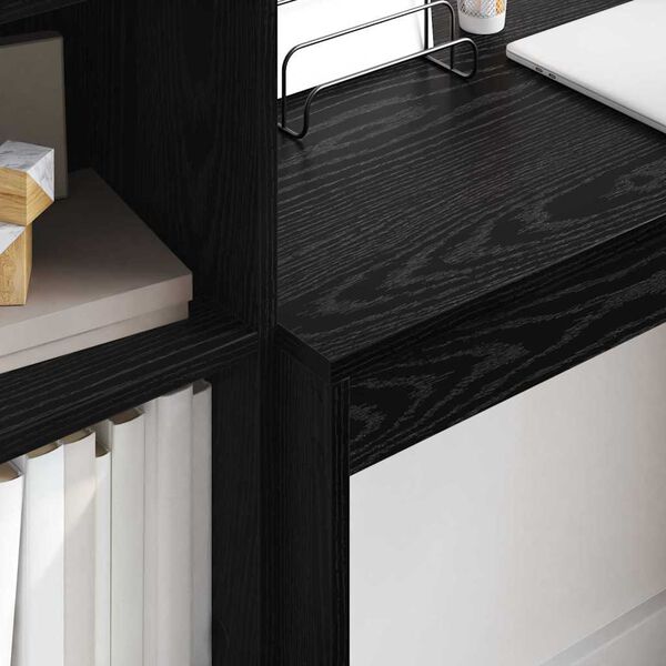 vidaXL Mesa com gaveta 2 pcs Carvalho Preto