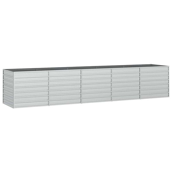 vidaXL Canteiro elevado de jardim 400x80x77cm a&ccedil;o galvanizado prateado