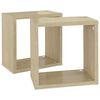 vidaXL Prateleiras de parede em forma de cubo 2 pcs 26x15x26 cm sonoma