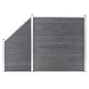 vidaXL Painel veda&ccedil;&atilde;o WPC 1 quadrado + 1 inclinado 273x186 cm cinzento