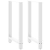 vidaXL P&eacute;s para mesa de bar , 2 pe&ccedil;as, 60x (100-101) cm, branco, a&ccedil;o