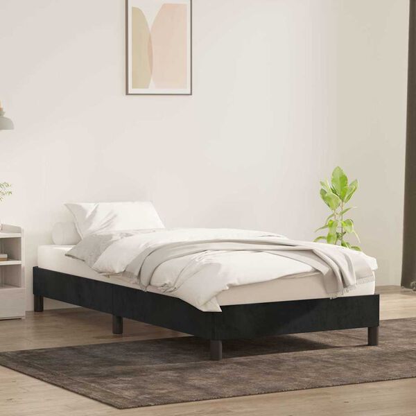 vidaXL Estrutura de cama sem colch&atilde;o 80x210 cm veludo preto