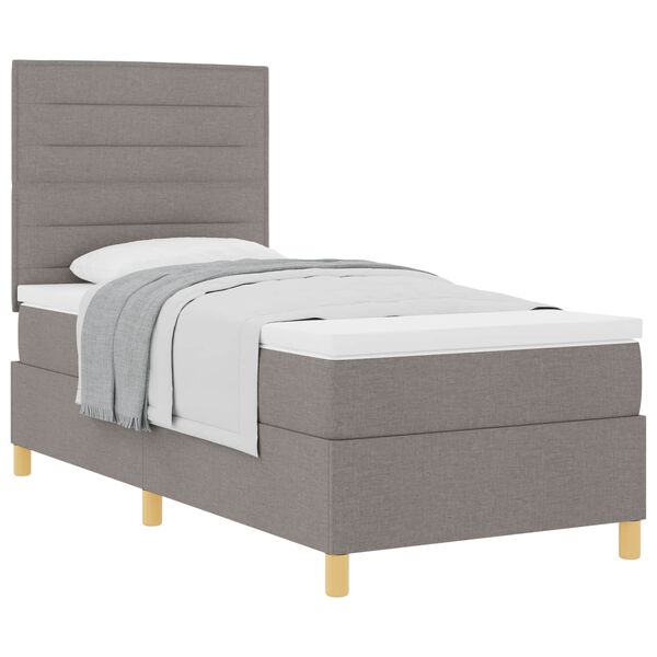 vidaXL Cama Box com colch&atilde;o Cinzento-acastanhado 80 x 200 cm tecido