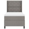 vidaXL Cama Box com colch&atilde;o Cinzento-acastanhado 100 x 200 cm tecido