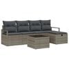 vidaXL Conjunto de Sof&aacute;s 6 unid. 5-N&uacute;mero de lugares Cinzeto vime PE