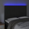 vidaXL Cabeceira cama c/ LED veludo 144x5x118/128 cm preto