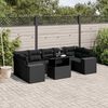 vidaXL 8 pcs conjunto sof&aacute;s de jardim com almofad&otilde;es vime PE preto