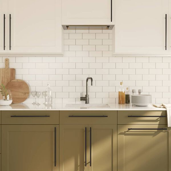 vidaXL Puxadores para móveis 5 pcs 320 mm aço inoxidável preto