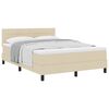 vidaXL Cama box spring com colch&atilde;o Creme 140 x 190 cm tecido