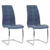 vidaXL Cadeiras de jantar cantilever 2 pcs tecido azul