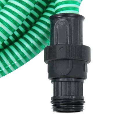 vidaXL Mangueira de sucção com conectores de PVC 1" 7 m PVC verde