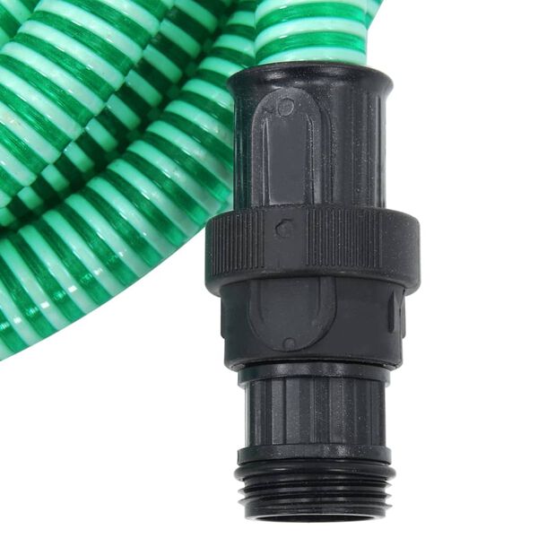vidaXL Mangueira de suc&ccedil;&atilde;o com conectores de PVC 1" 7 m PVC verde
