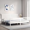 vidaXL Estrutura cama Super King Size c/ cabeceira madeira branco