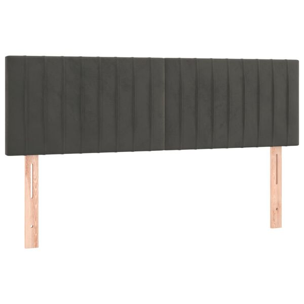 vidaXL Cabeceiras cinzento-escuro 144x5x78/88 cm veludo