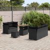 vidaXL Conjunto de Sof&aacute; de Jardim com almofada 8 pcs Preto vime PE
