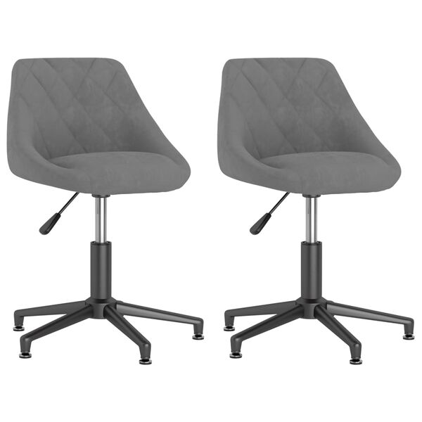 vidaXL Cadeiras de jantar girat&oacute;rias 2 pcs veludo cinzento-claro
