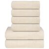 vidaXL 6 pcs Conjunto de toalhas FROGN 360 g/m&sup2; creme