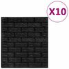 vidaXL Papel de parede 3D autoadesivo tijolos 10 pcs preto