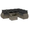 vidaXL 7 pcs conjunto sof&aacute;s p/ jardim c/ almofad&otilde;es vime PE cinzento