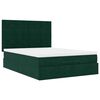vidaXL Estrutura cama otomana colch&otilde;es 140x190 cm veludo verde escuro