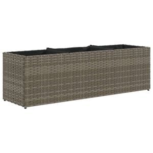 vidaXL Canteiro jardim com 3 vasos 105x30x32 cm vime PE cinzento