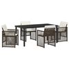 vidaXL Conjunto de Jantar para Jardim 5 pcs Castanho vime PE