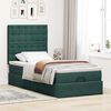 vidaXL Estrutura cama otomana colch&otilde;es 80x200cm veludo verde escuro
