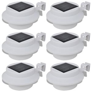 Conjunto L&acirc;mpada Solar 6 Pe&ccedil;as de Exterior para a Cerca Calha