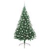 vidaXL &Aacute;rvore de Natal Artificial Pr&eacute;-iluminada Verde 210 cm PVC