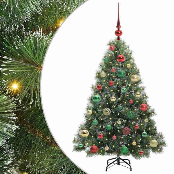 vidaXL &Aacute;rvore de Natal Artificial com 150 LEDs Verde 120 cm PE e PVC